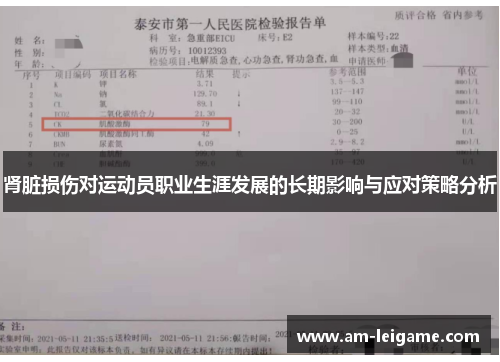 肾脏损伤对运动员职业生涯发展的长期影响与应对策略分析 肾脏损伤对运动员职业生涯发展的长期影响与应对策略分析
